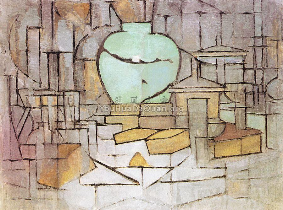 Still Life with Gingerpot II - 皮特·蒙德里安